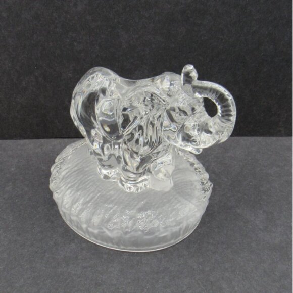 Crystal ELEPHANT Mom and BABY Calf Figurine on Frosted Base Vintage - Picture 4 of 11
